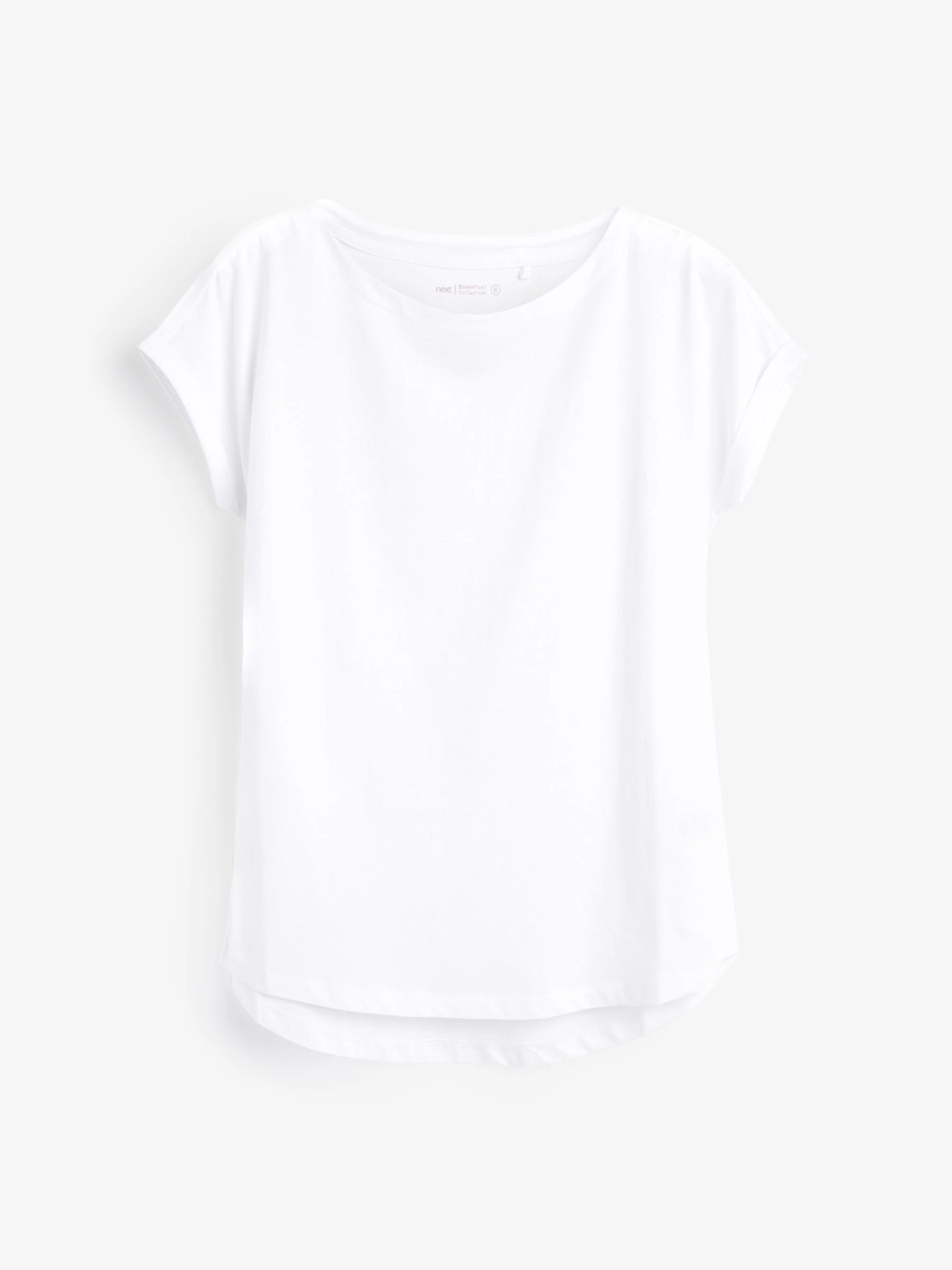 Wit - T-shirt met kapmouwtjes