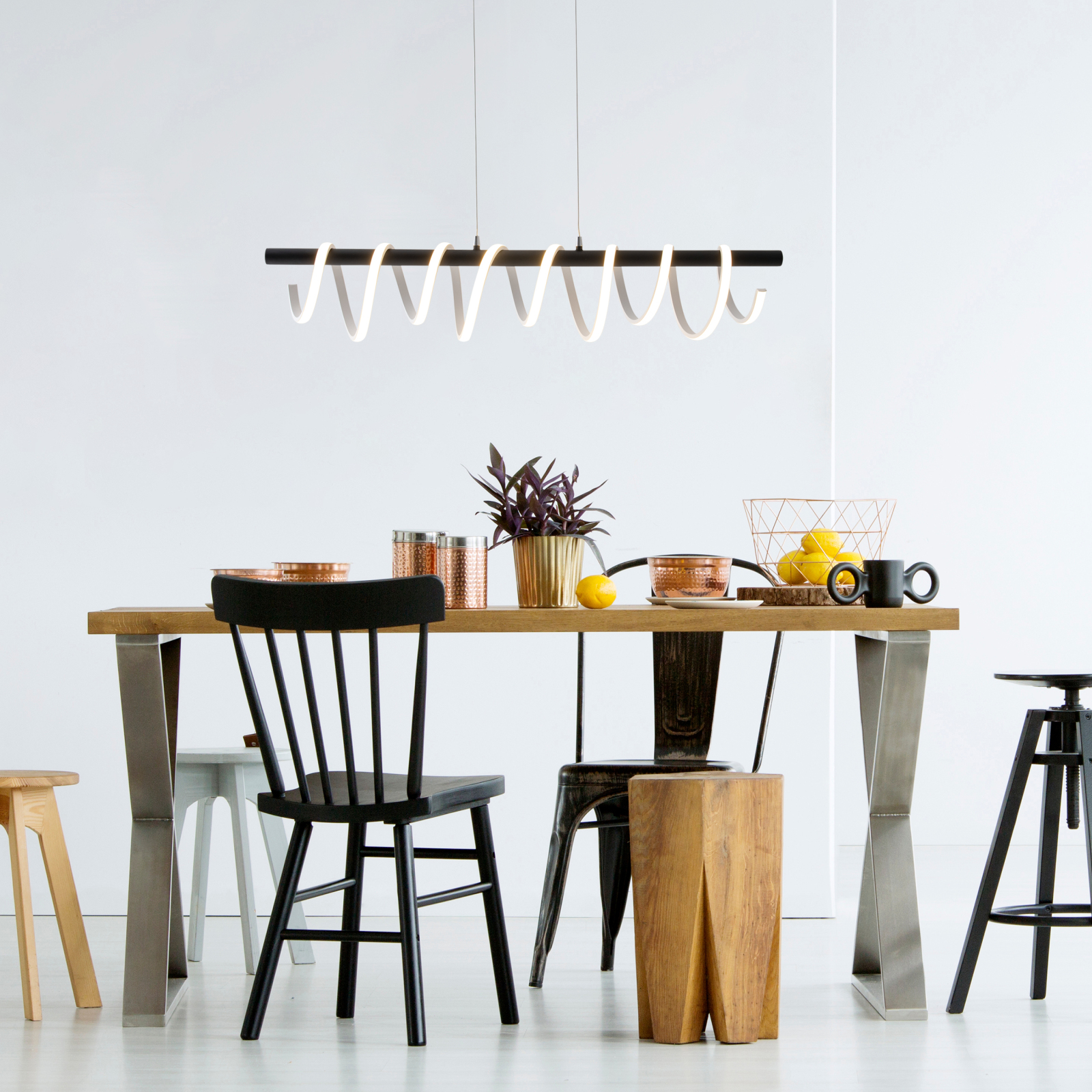 LED Pendelleuchte - schwarz - dimmbar