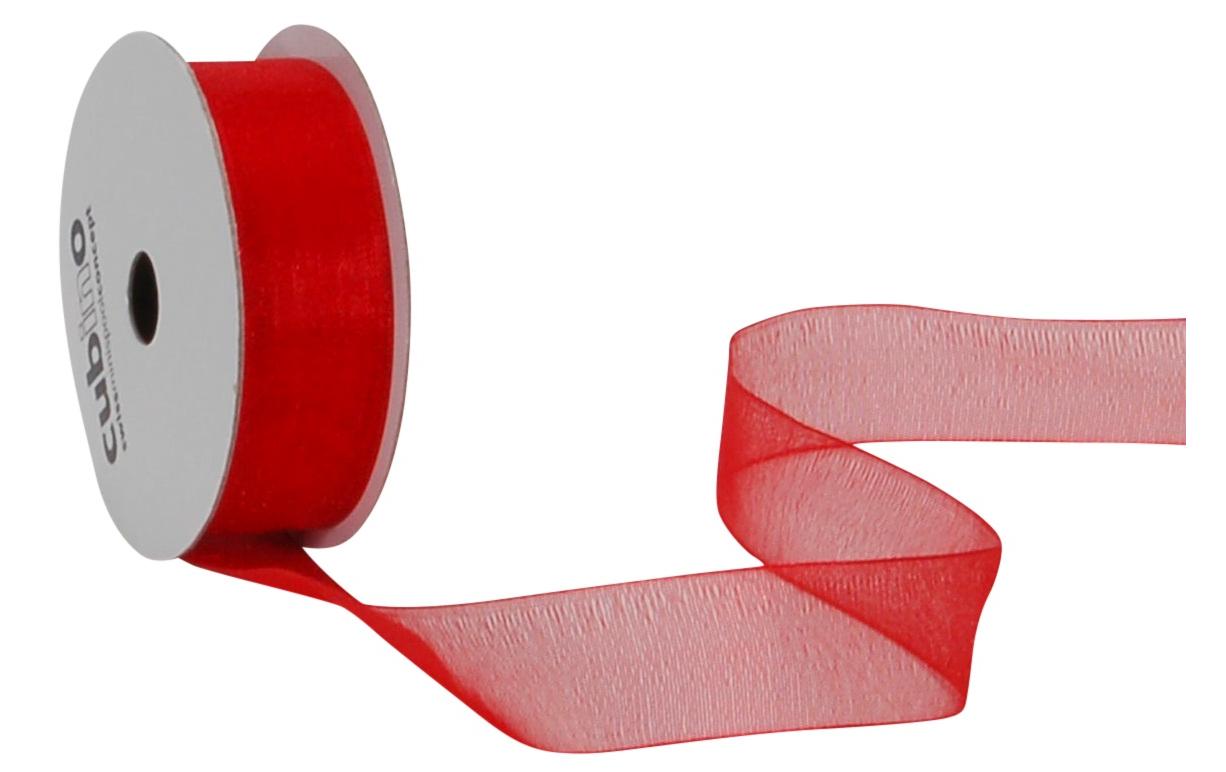 Organzaband Organsa 15 mm x 8 m, RotBand für Geschenke