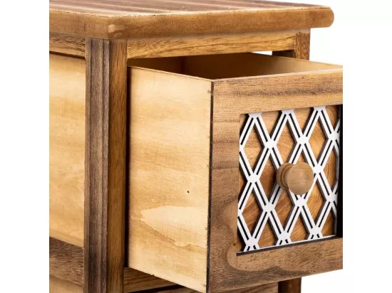 Chiffonnier En Bois Marron 22x26x61h