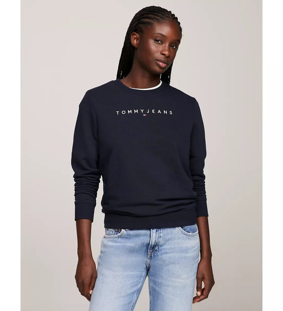 Moletom Tommy Jeans Linear Azul Marinho
