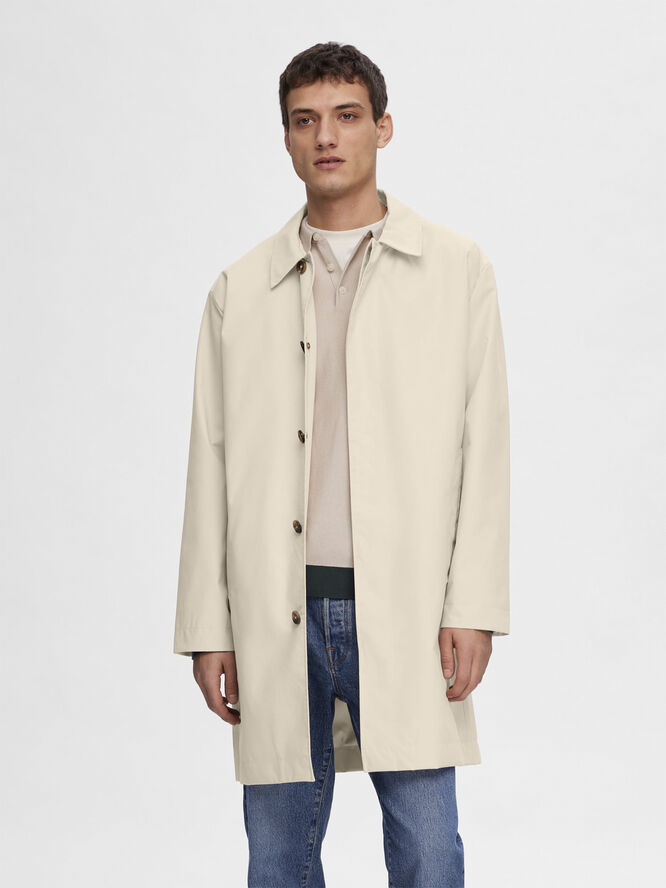 Selected Homme SLHDEVON LAYERS CARCOAT Oatmeal