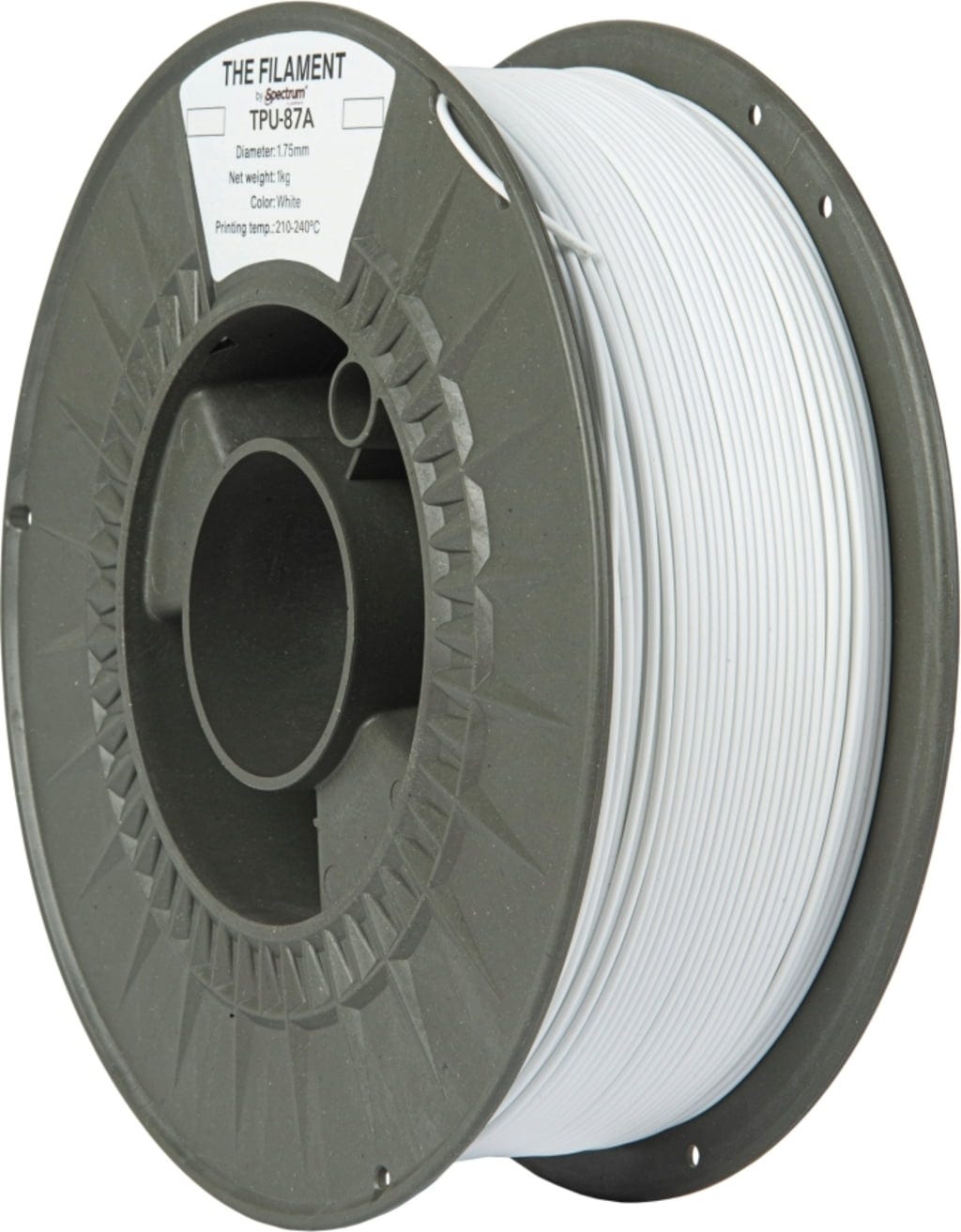 The Filament  TPU-87A White, 1,75 mm / 1000 g    Semi-flexibles TPU für funktionale Anwendungen in White