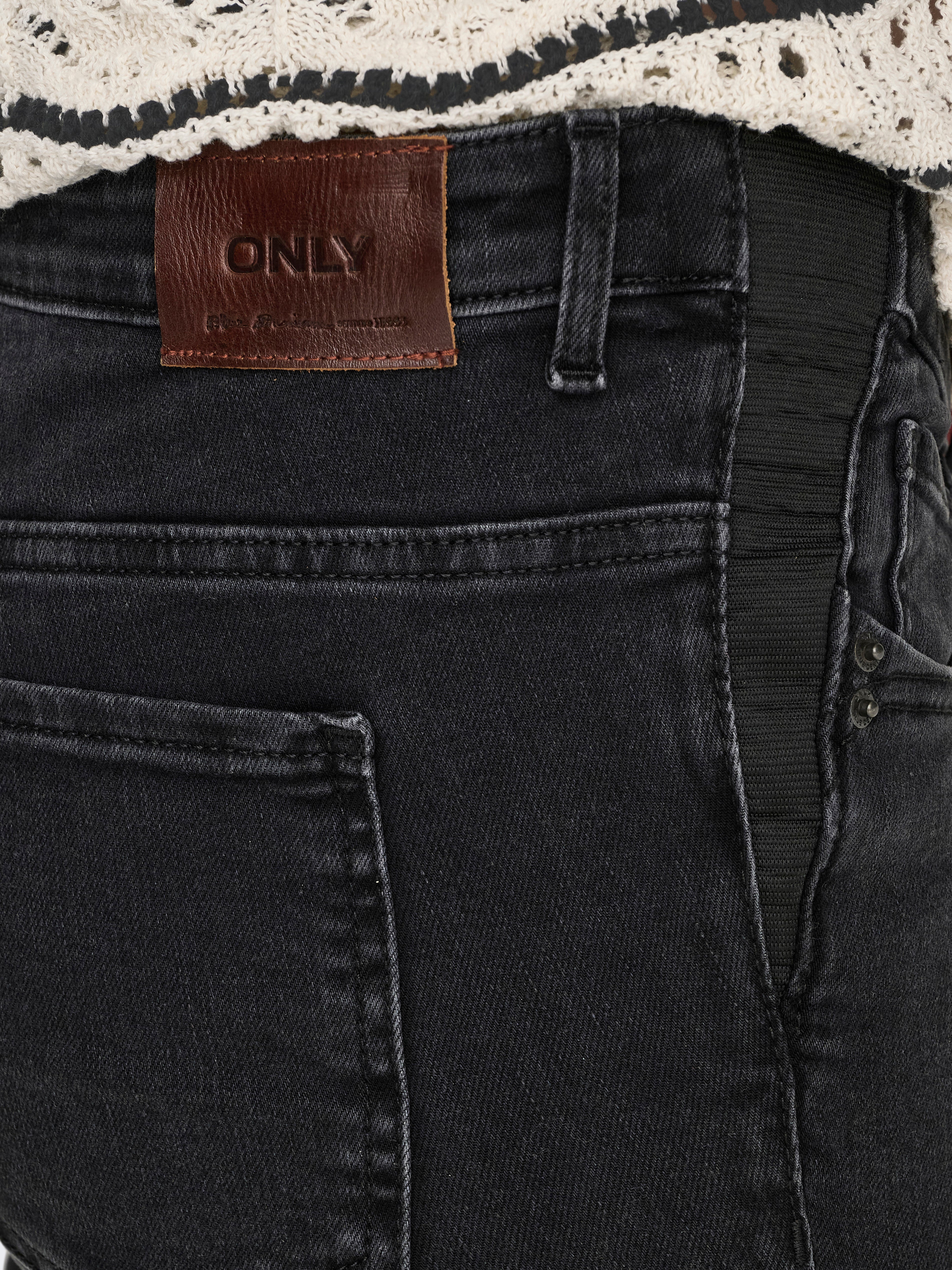 OLMBELLY Mittlere Taille Skinny Fit Jeans Black Denim