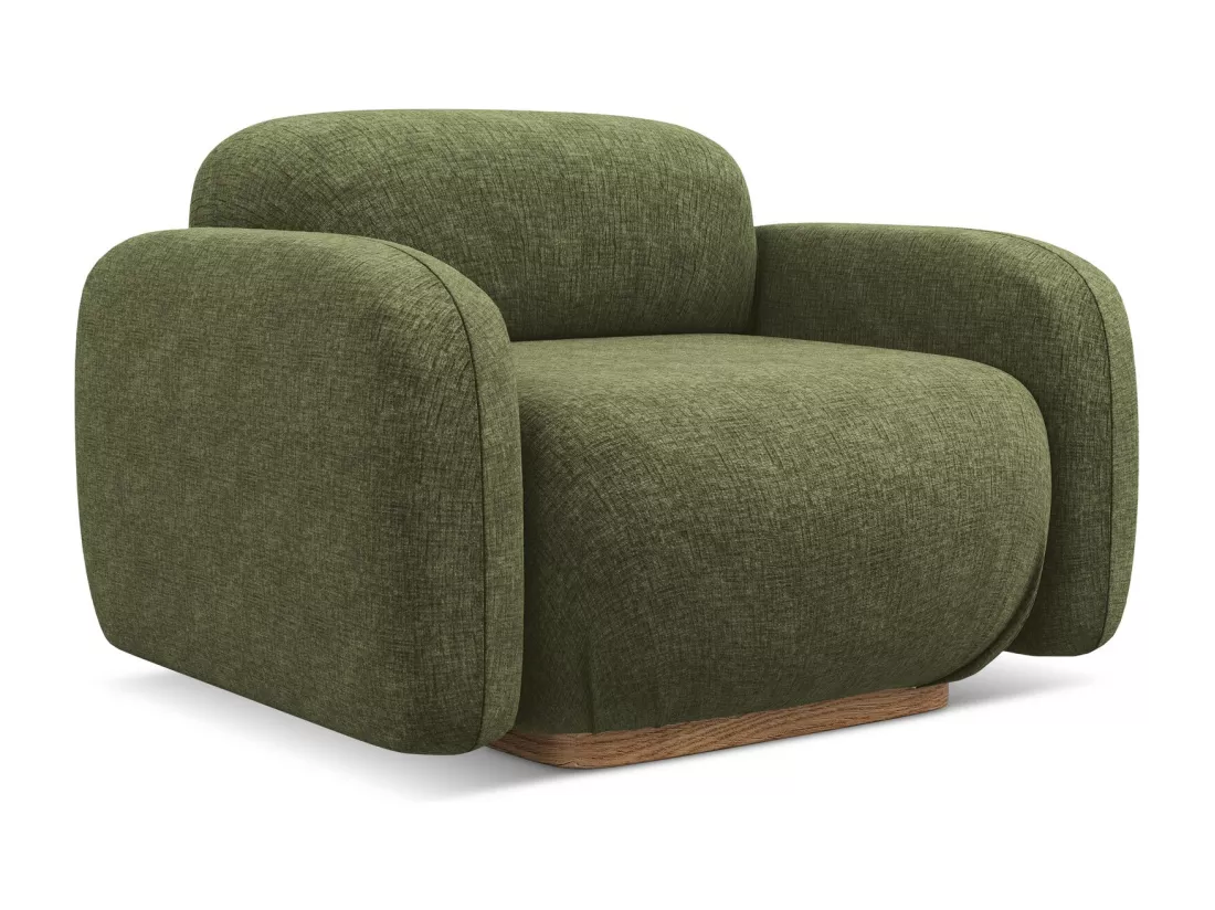 Fauteuil en tissu chenille - olive - AILANI
