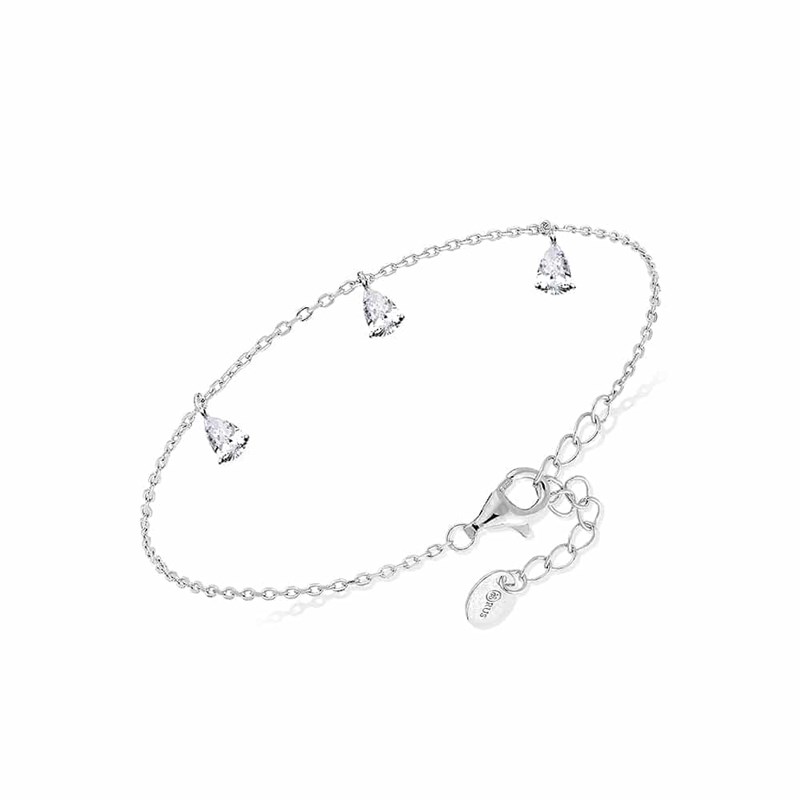 Bracelet Argent Charms Mirela Serti De Zirconium Blanc