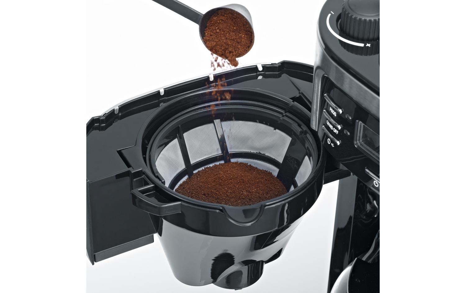 Filterkaffeemaschine KA 4810 Schwarz/Silber<br>Kaffeemaschine mit Mahlwerk