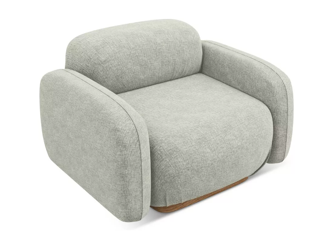 Fauteuil en tissu chenille - argent - AILANI