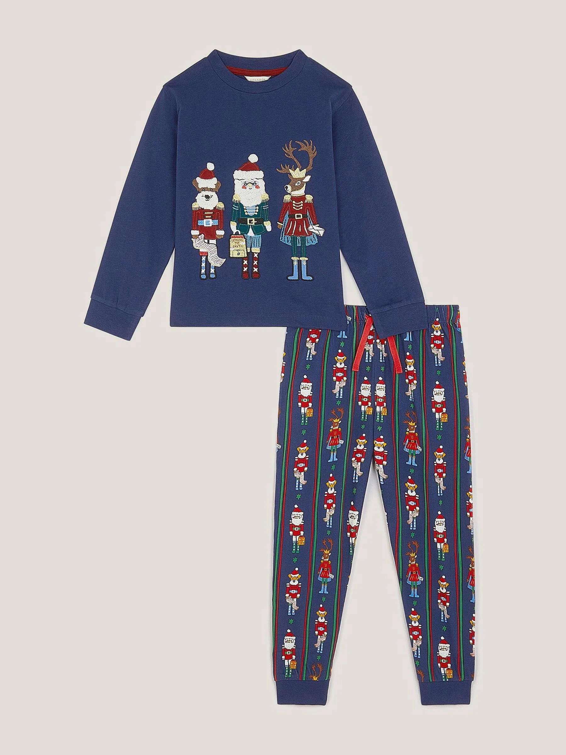 Monsoon Nutcracker Jersey Long Pyjamas Set