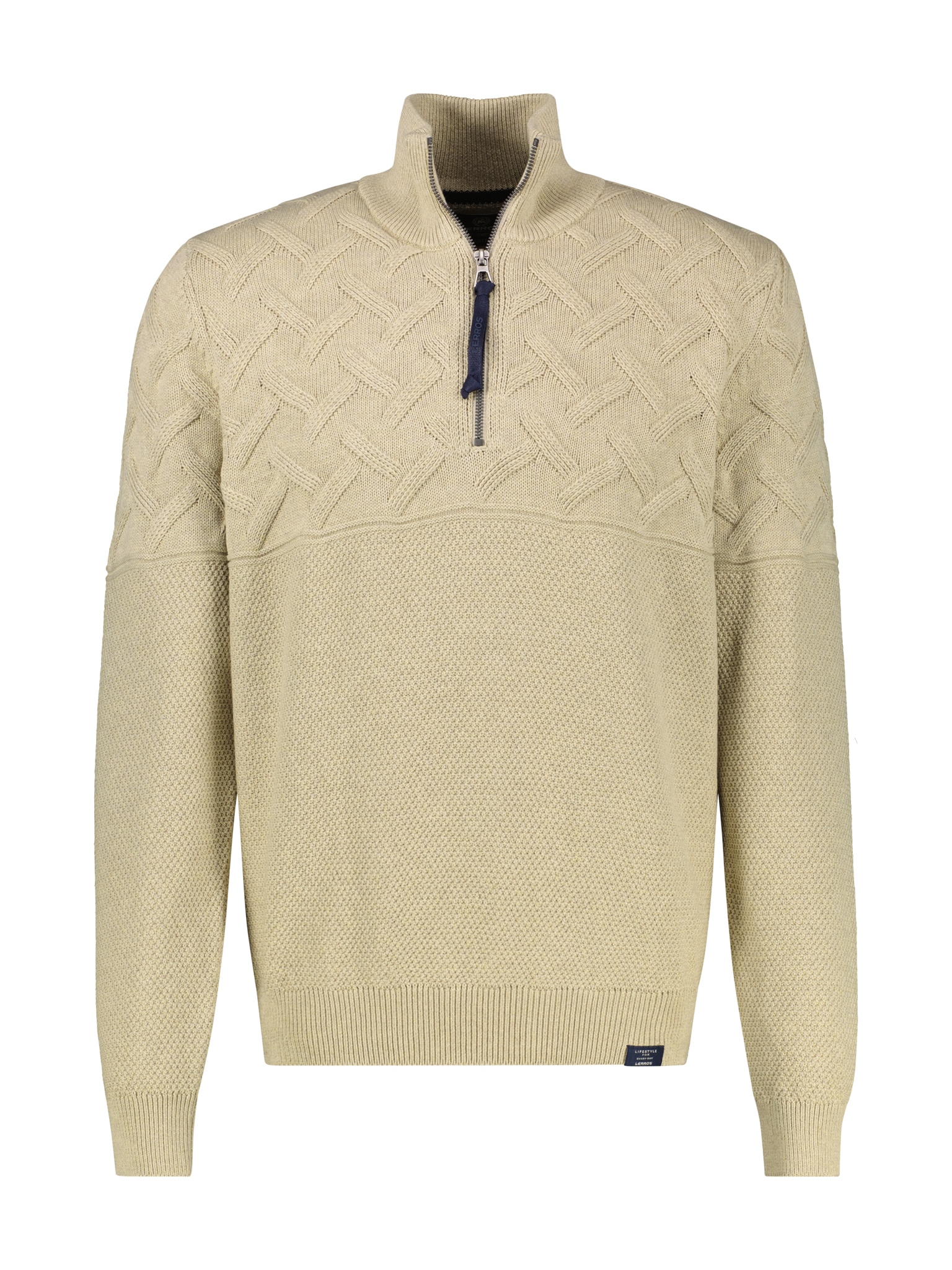 LERROS Strickpullover , mit Zipper und Stehkragen, Jacquard-Struktur