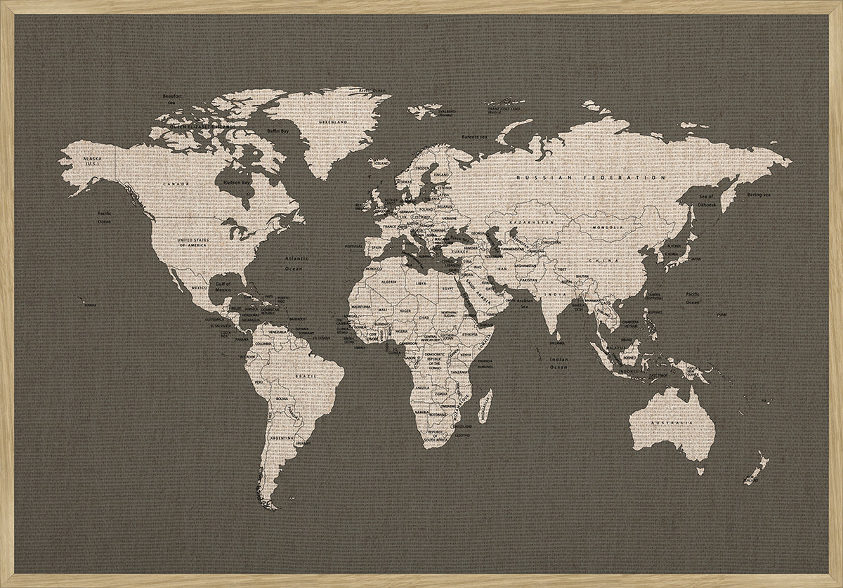 Incado  Pin board verdenskort - 80x116 cm.