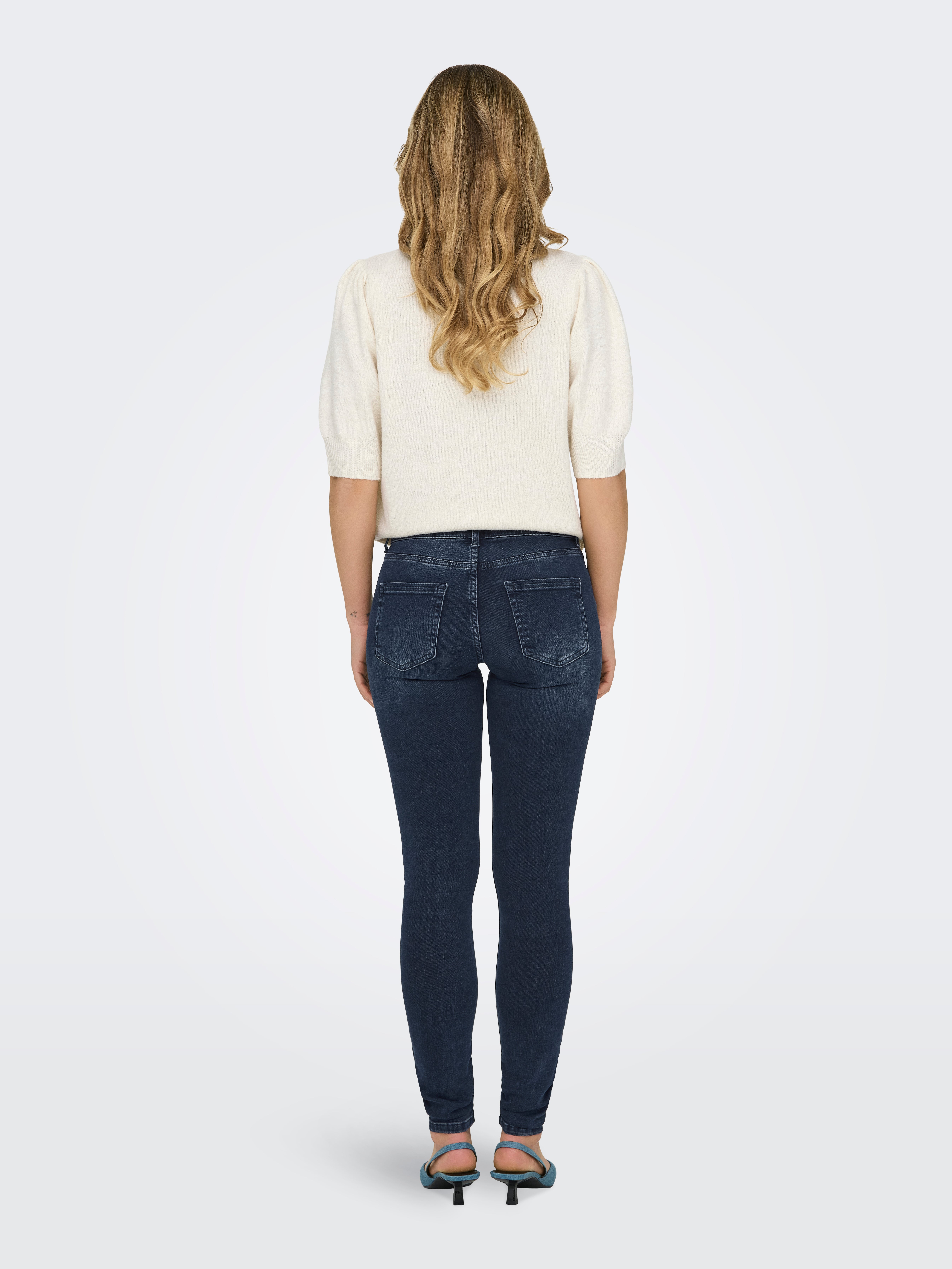 ONLBLUSH Mittlere Taille Skinny Fit Jeans Blue Black Denim