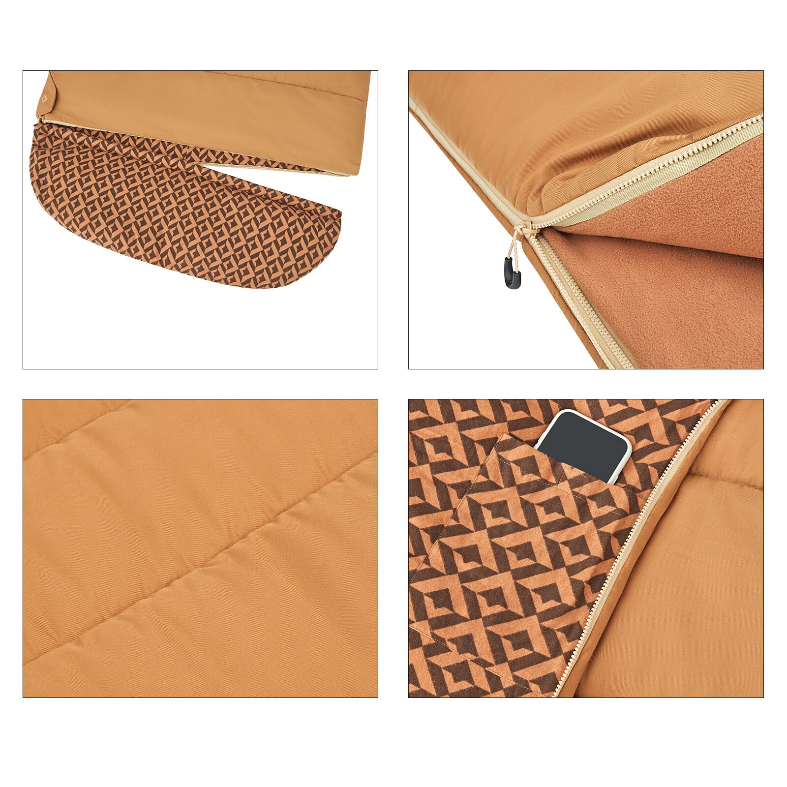 KINGCAMP Deckenschlafsack Forest Winter Schlafsack XL Lang Breit Baumwolle -22°C Variante: 400 g/m²