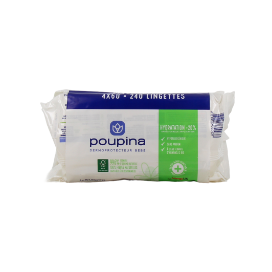 Poupina lingettes bébé naturelles : visage, corps, siège