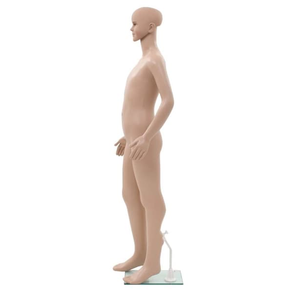 vidaXL Full-body barneutstillingsdukke med glassbase beige 140 cm