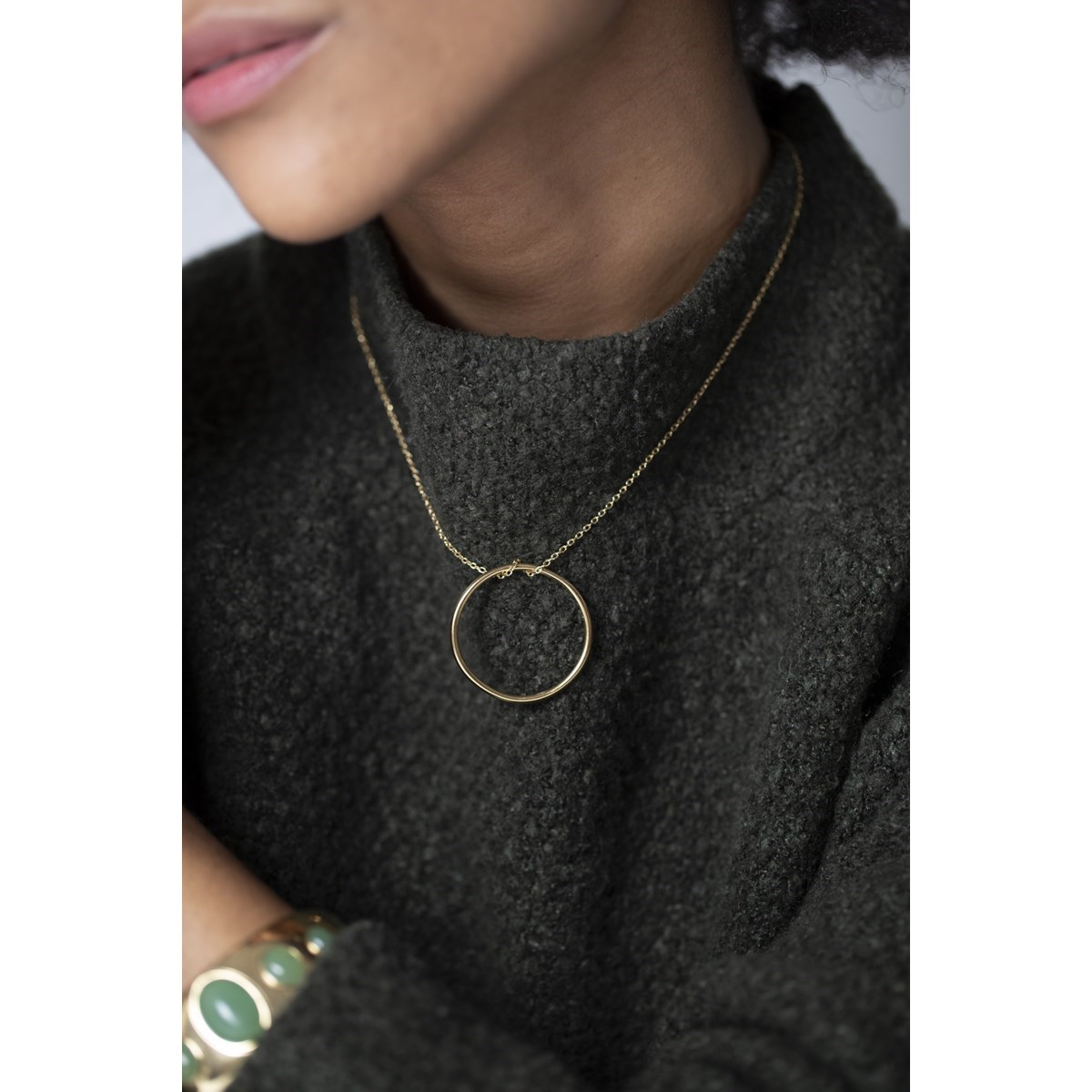 Collier mono-motif en Acier 316L - jaune brillant