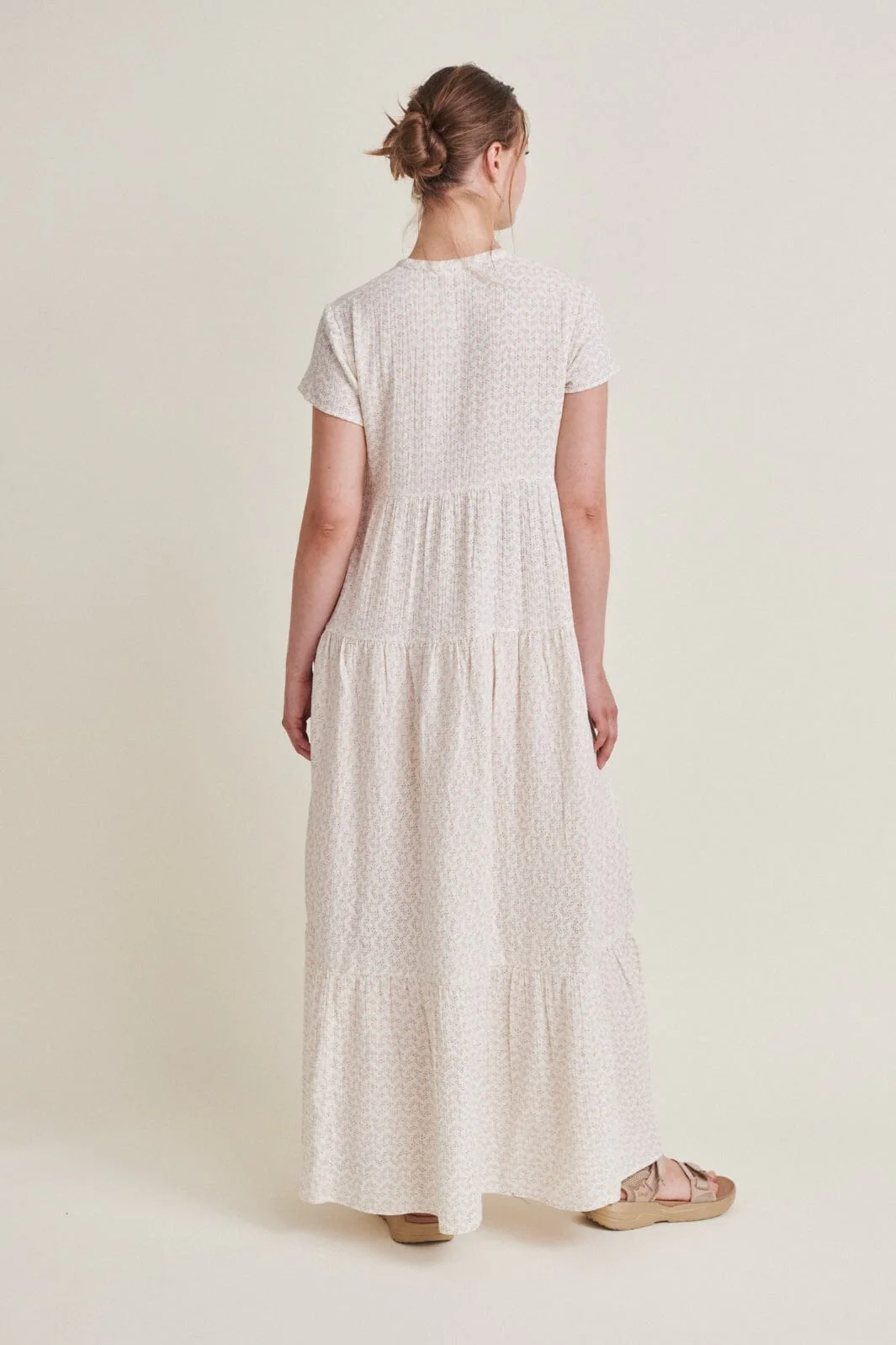 Basic Apparel Ember Layered Dress Gots 678 birch amber brown blue horizon