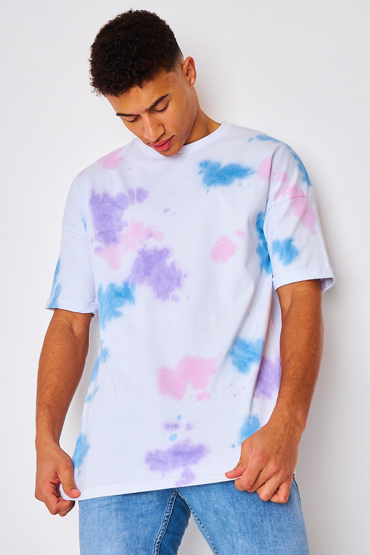 T-shirt blanc tacheté