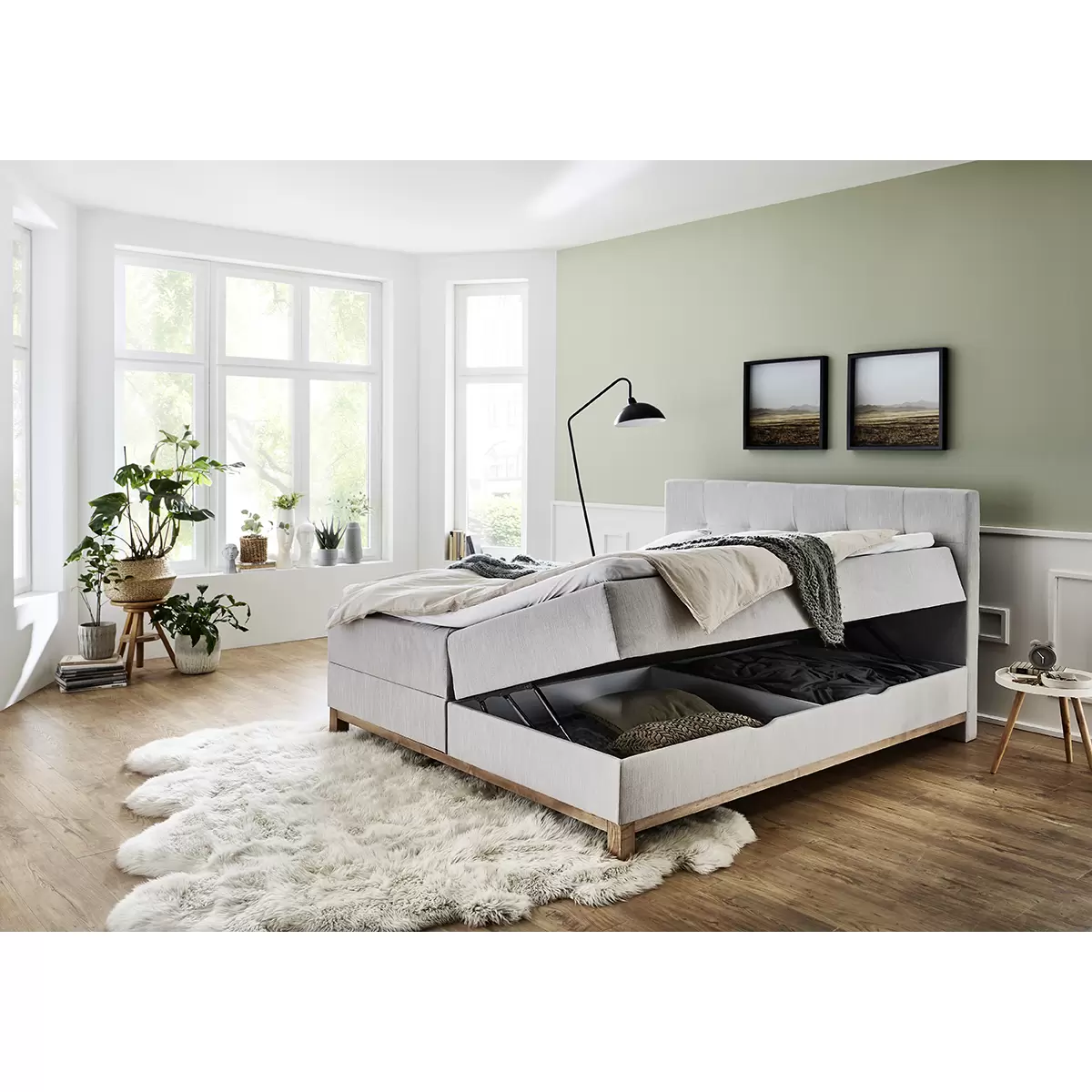 Boxspringbett CATANIA 160x200 Hellgrau