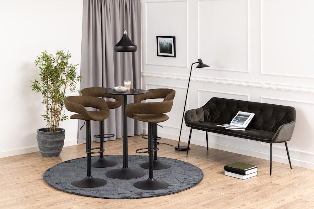 Lisomme Vino houten bartafel zwart - Ã 60 cm