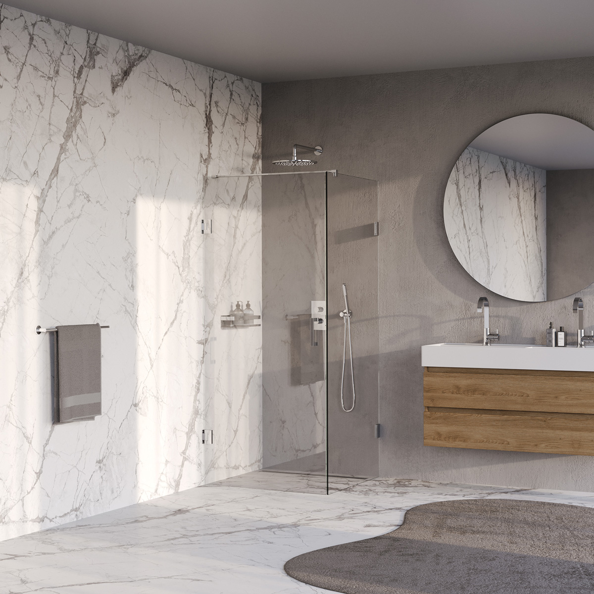 Brauer Void profielloze douchecabine 90x90cm chroom