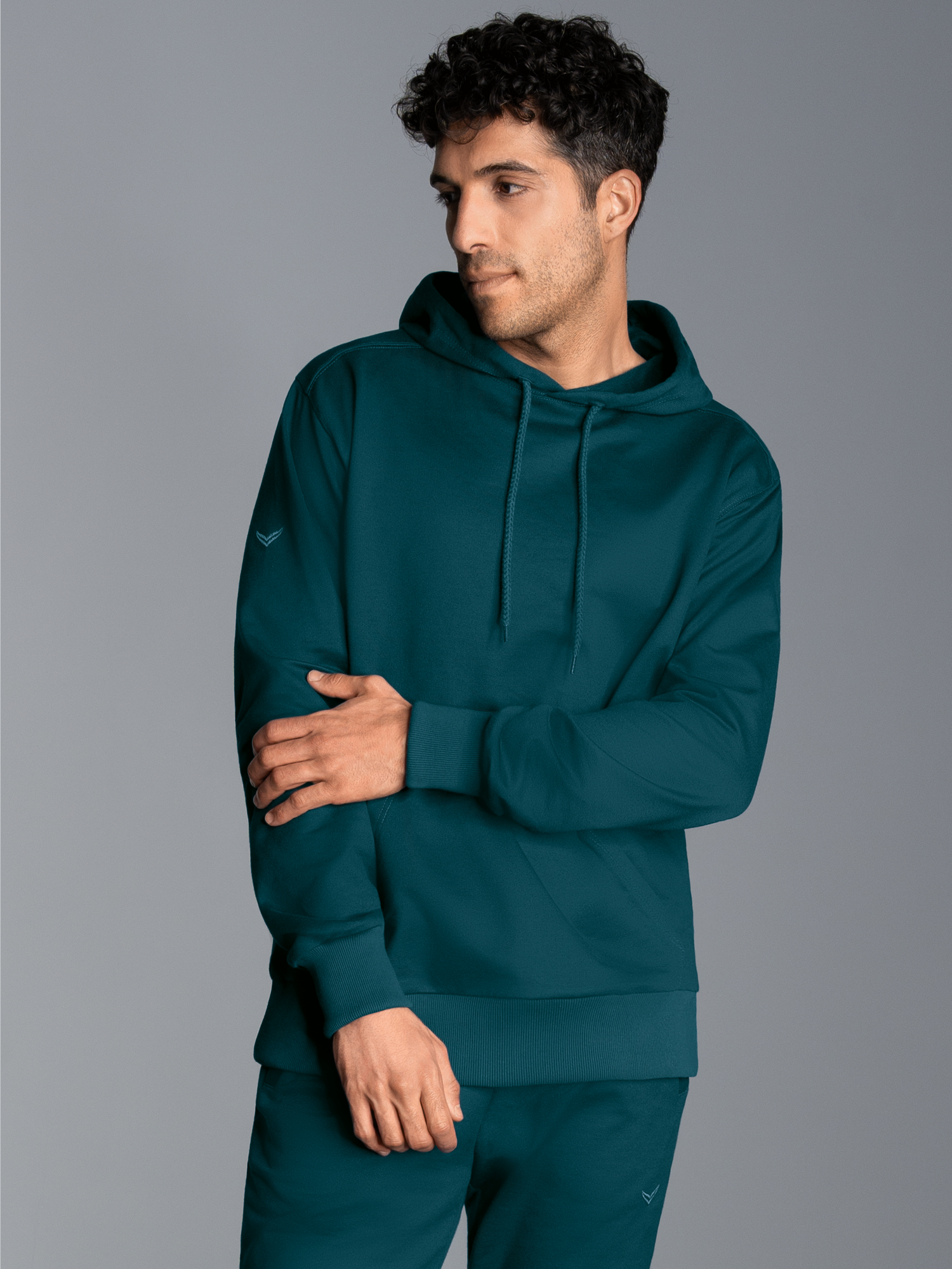 Hoodie aus SweatqualitätSaphir