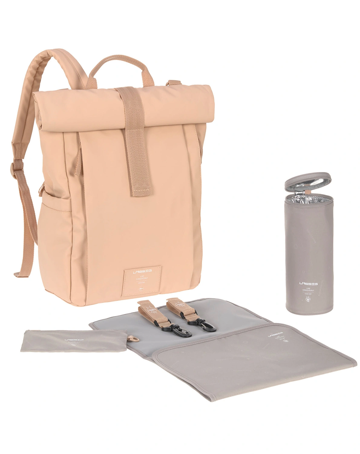 Wickelrucksack ROLLTOP UP (29x14,5x42) in peach rose