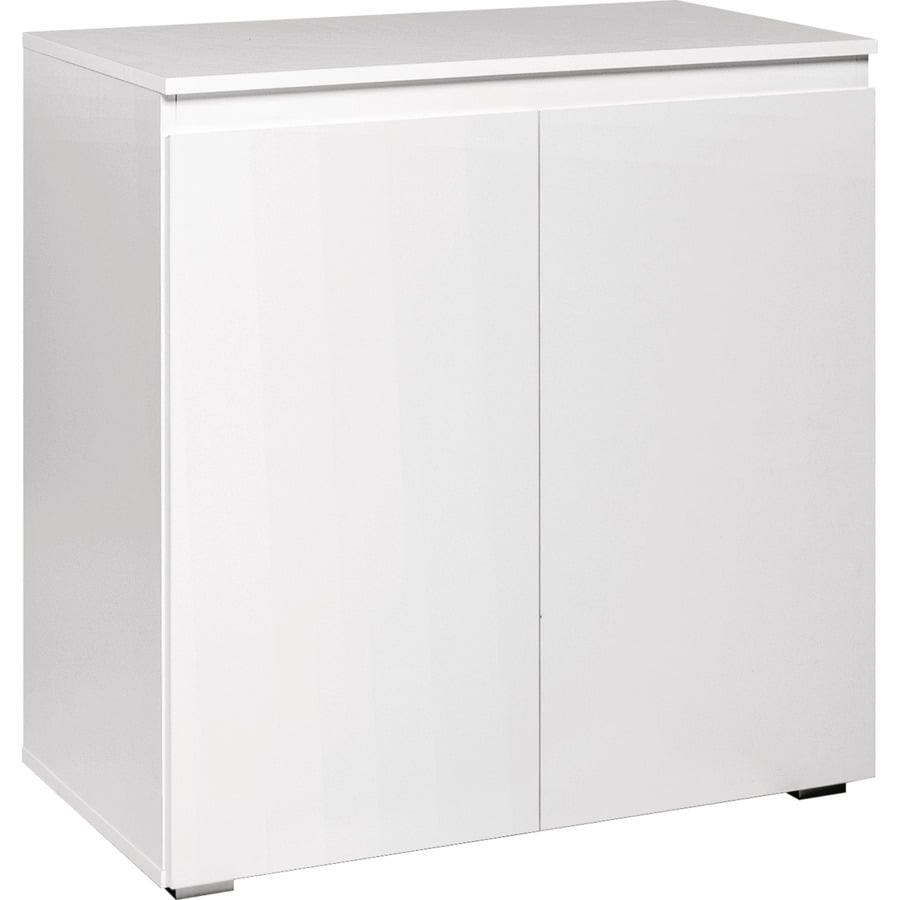 Kommode Shark Dekor weiss matt 80 x 80 x 40 cm