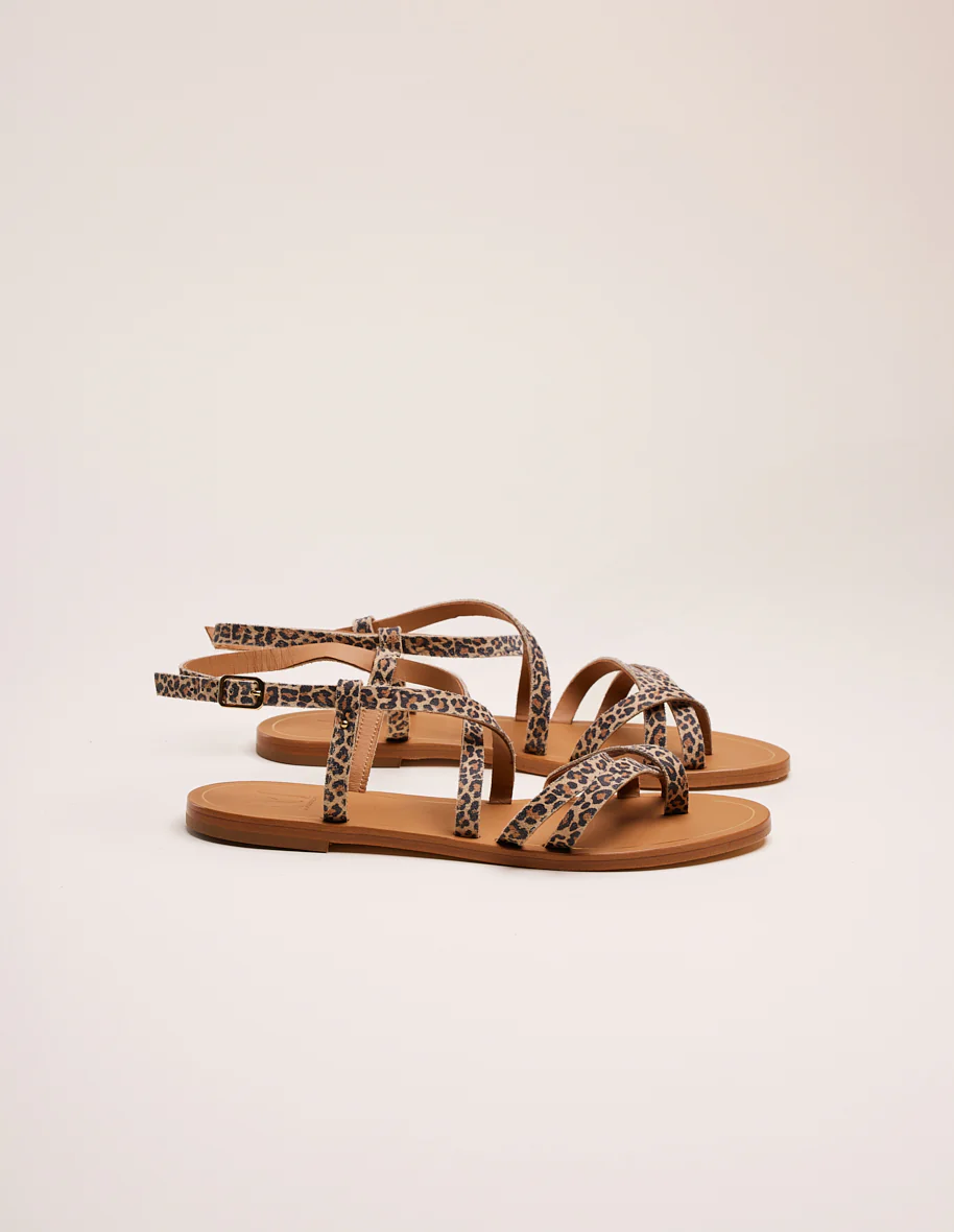 Sandales Alba - Cuir léopard