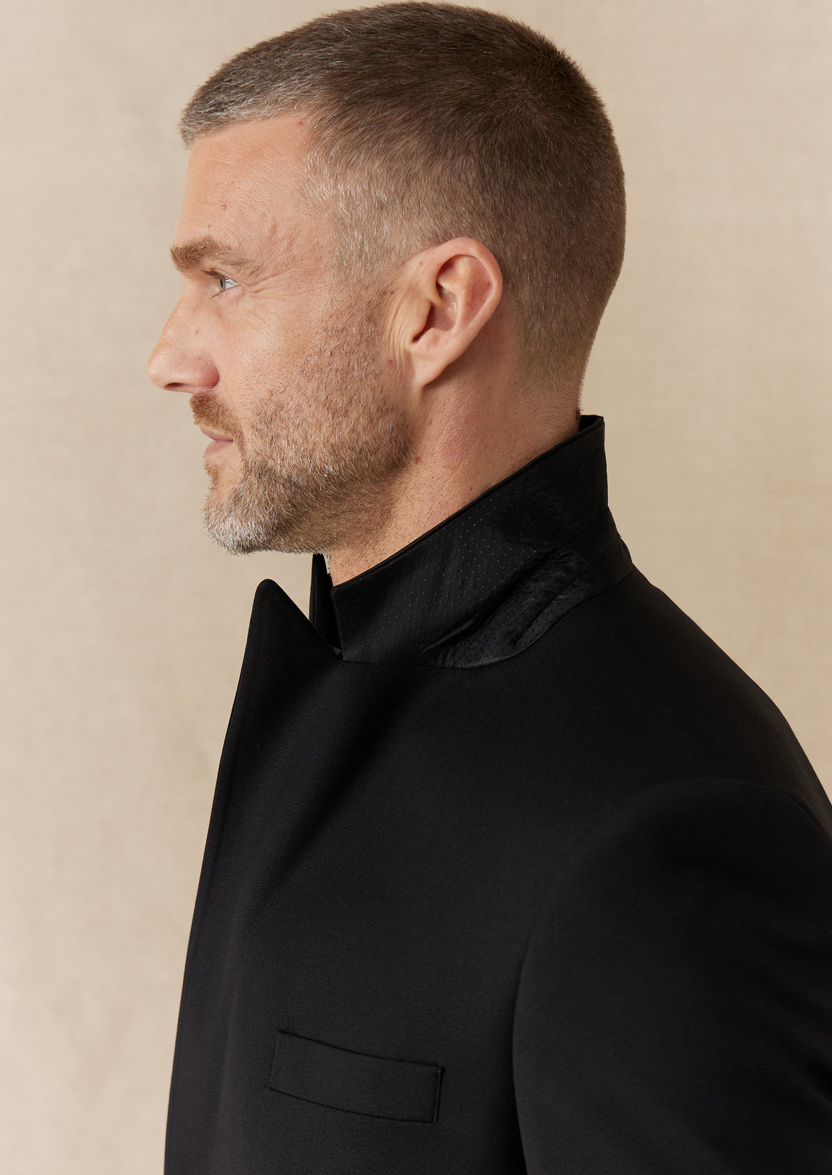 Veste de smoking Slim en laine unie noire