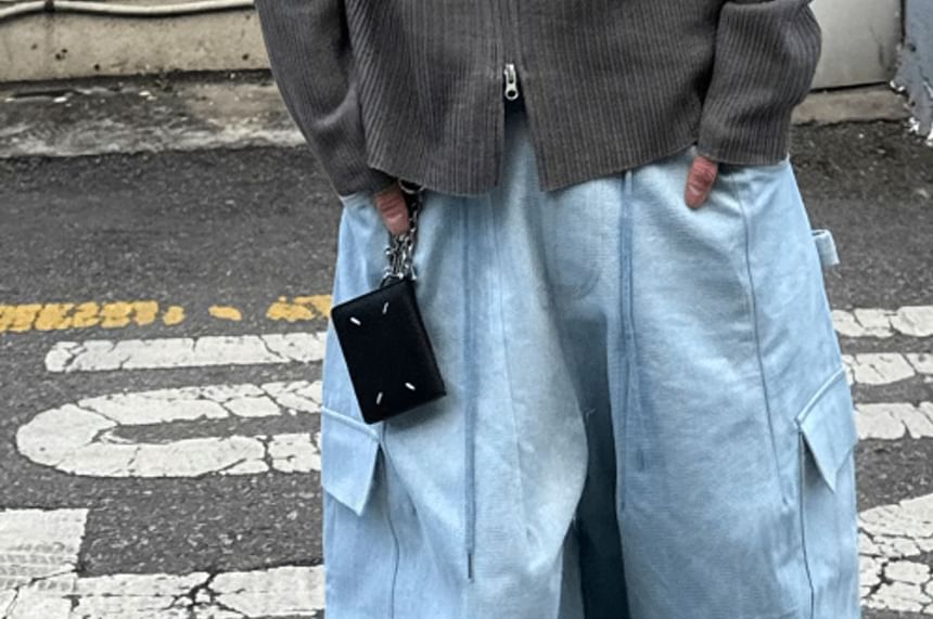 SeoulPop - Unisex effen gebreide jas met rits en capuchon
