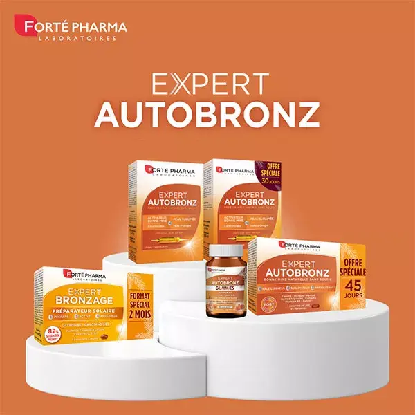 Forté Pharma Expert Autobronz Onagre Carotte Vitamine E 20 ampoules+10 Offertes