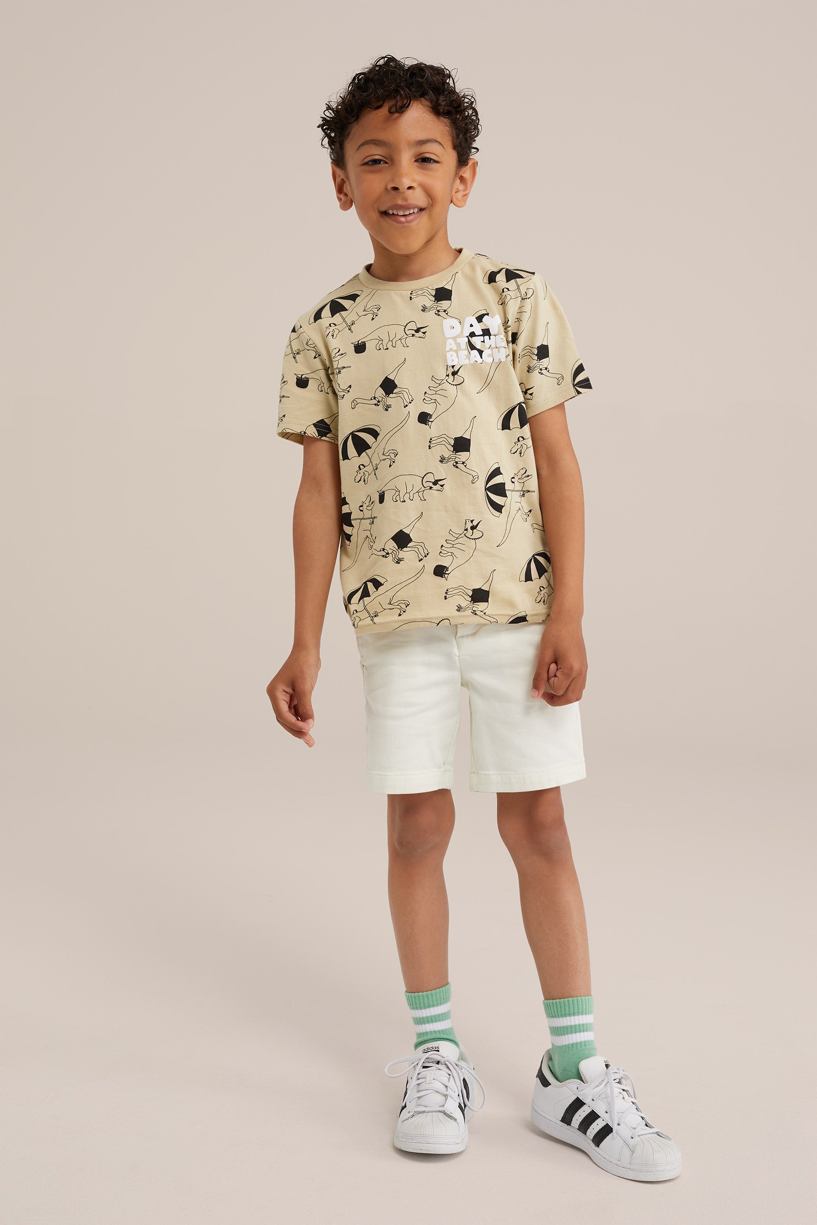 Jongens T-shirt met dessin WE Fashion Beige