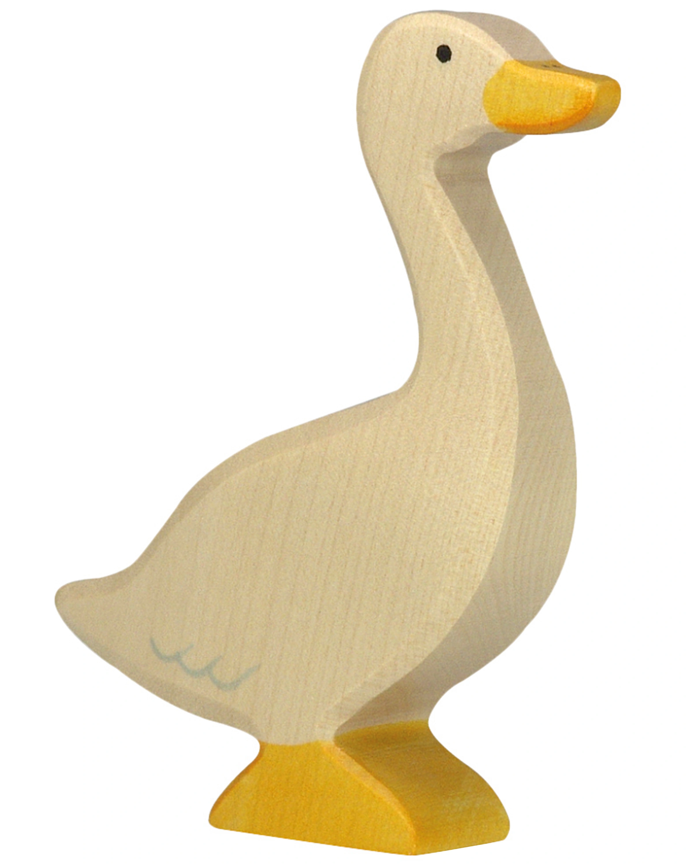 Holztier GANS STEHEND in weiß