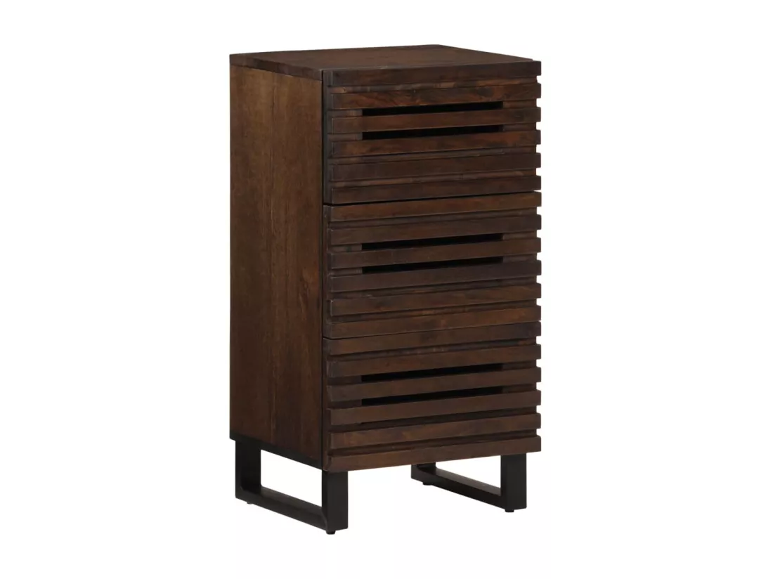 Buffet marron 40x34x75 cm bois massif de manguier
