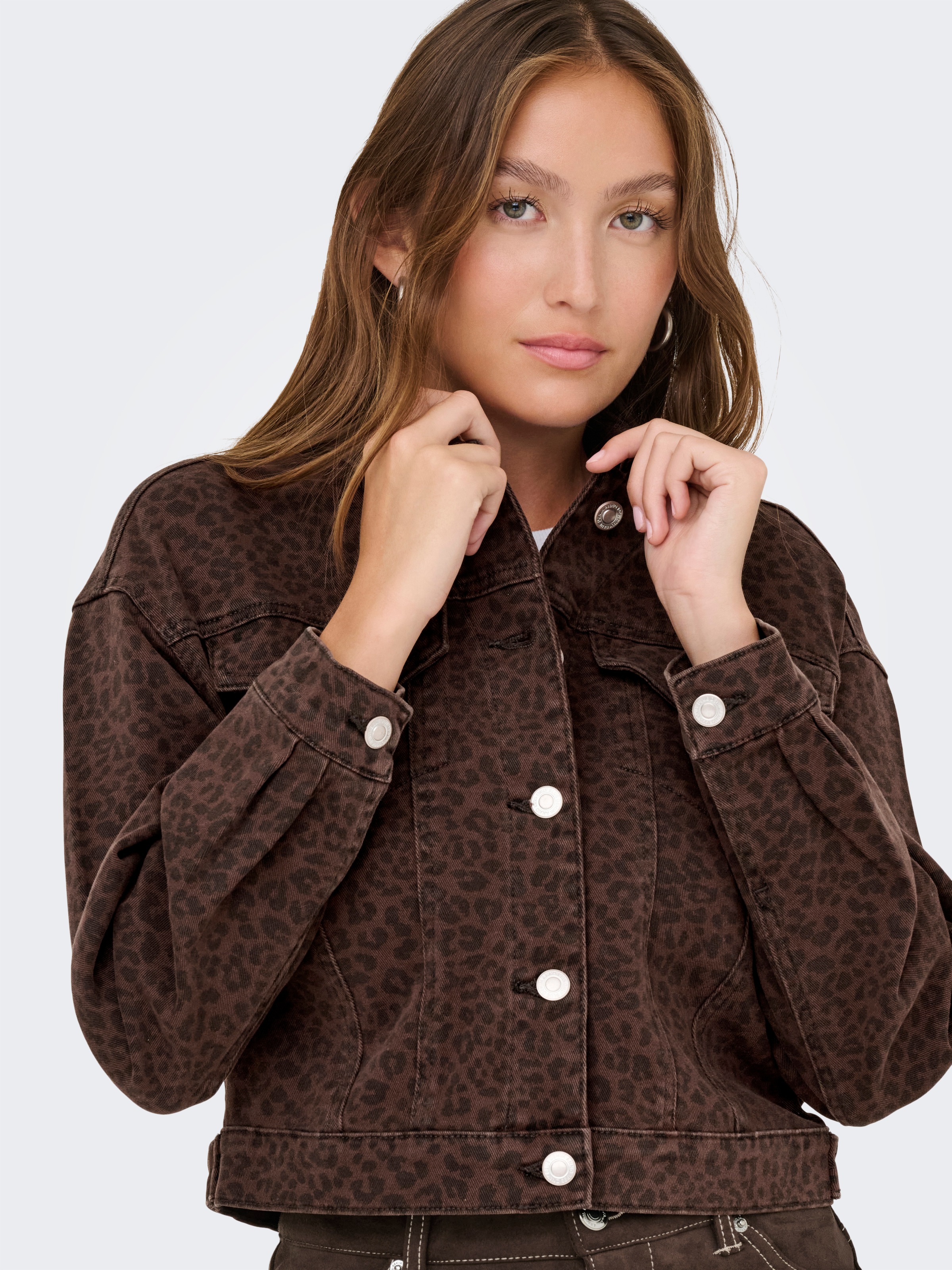 ONLY Jeansjacke »ONLANLIE-ANIMAL L/S JACKET CC PNT« ohne Kapuze