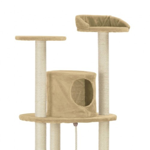 Arranhador de sisal bege para gatos
