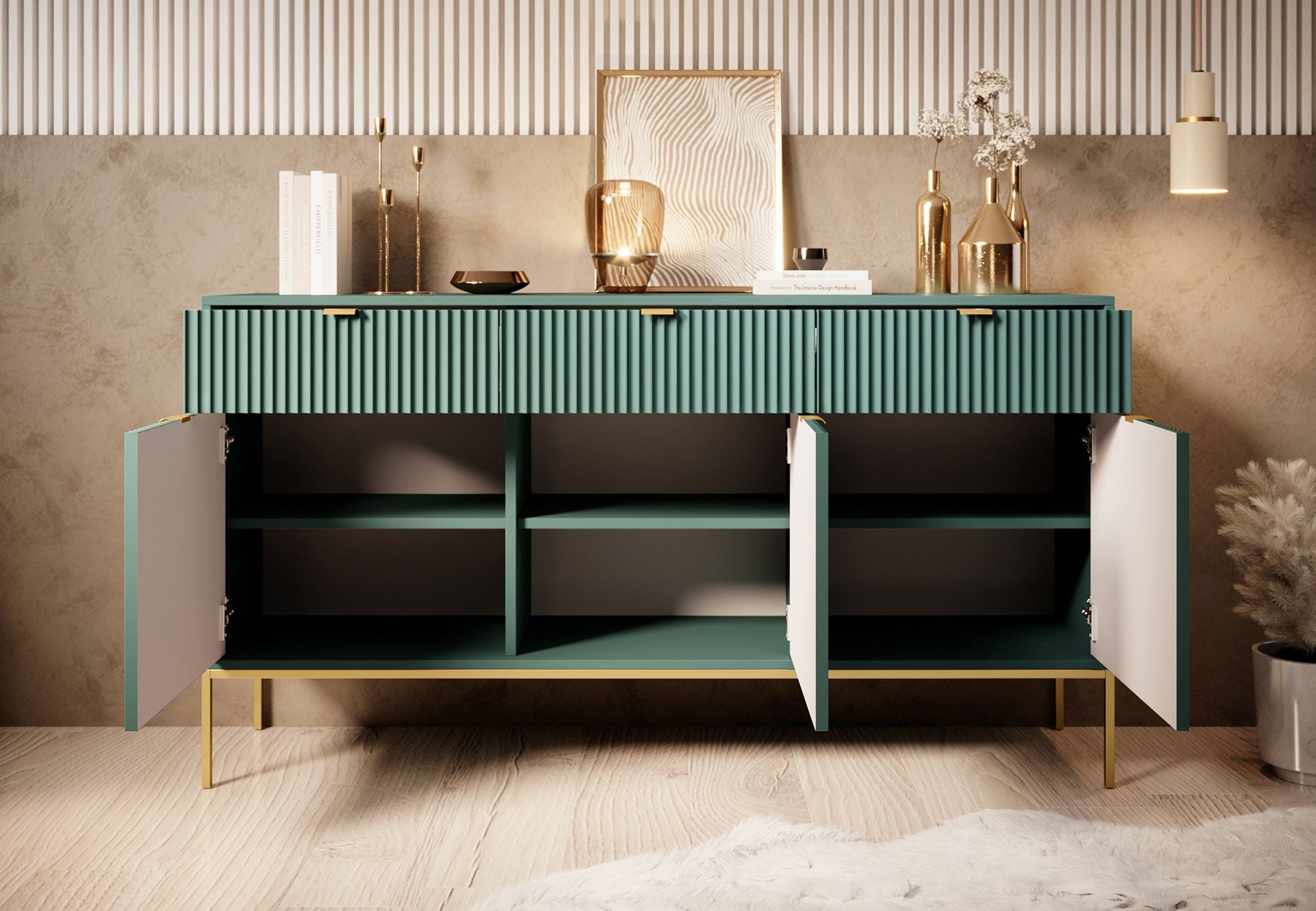 Navil 2 - Dressoir - Groen - 154x39x83 cm