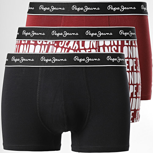 Lot De 3 Boxers Allover Logo PMU11091 Bordeaux