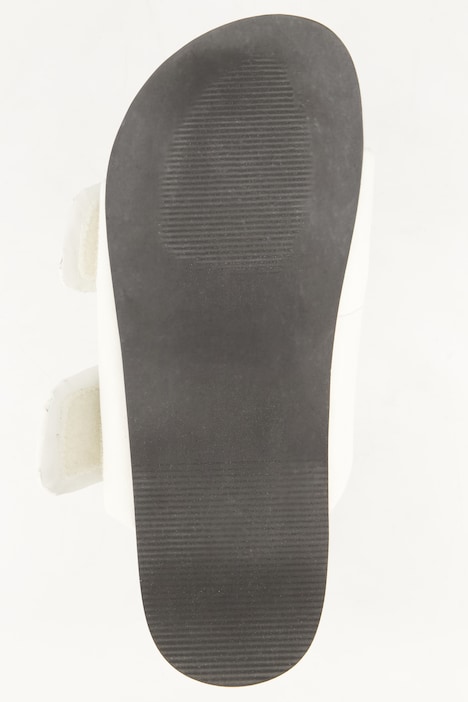 Leder-Pantolette, echtes Leder, breite Riemen, Weite H