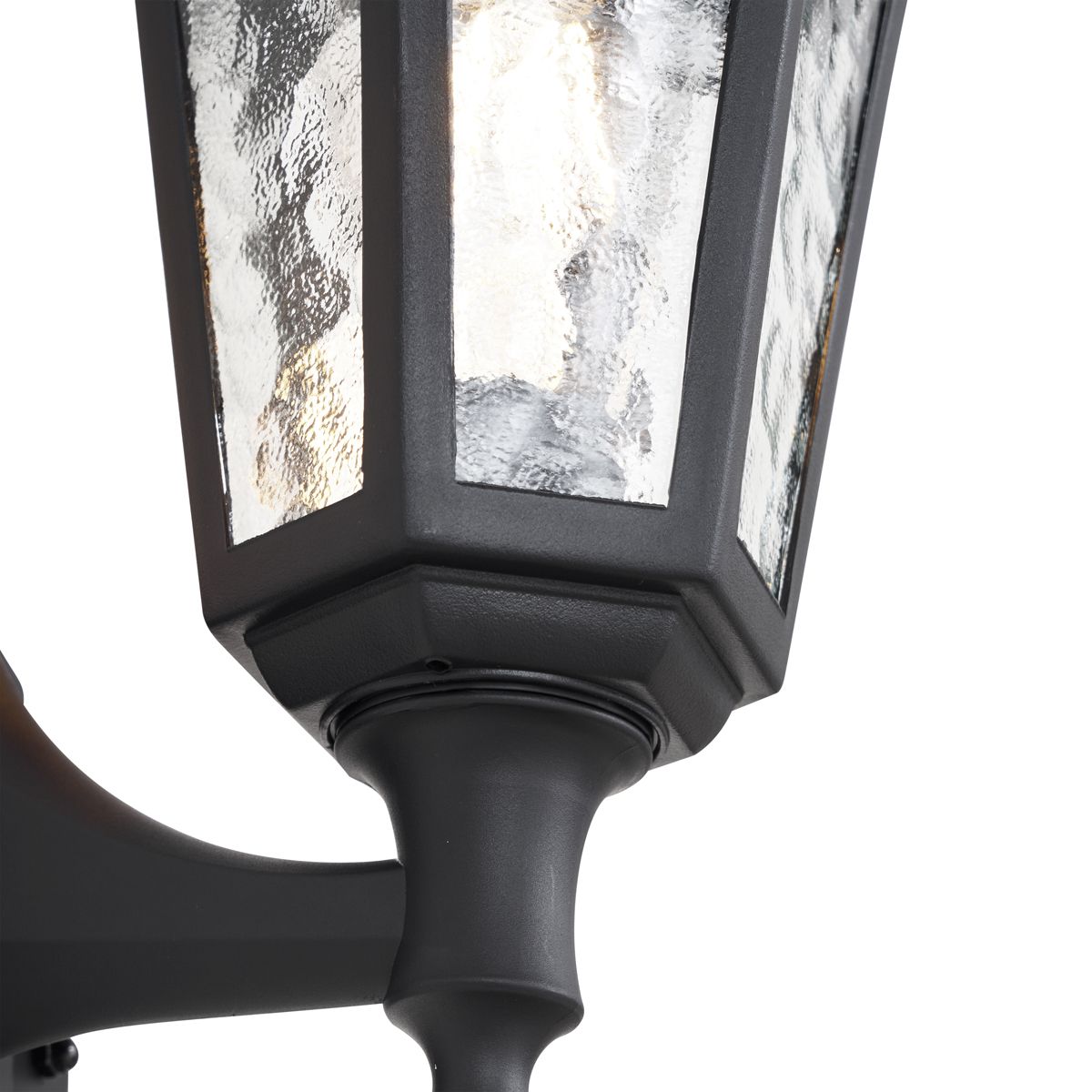 Buiten wandlamp zwart met bewegingssensor IP44 - New Haven Hammered