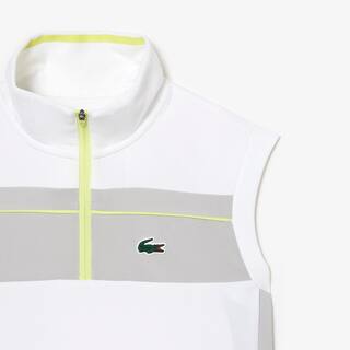 Polo Tennis contrasté en piqué indémaillable ultra-dry Manches Courtes - Blanc - Lacoste - Femme