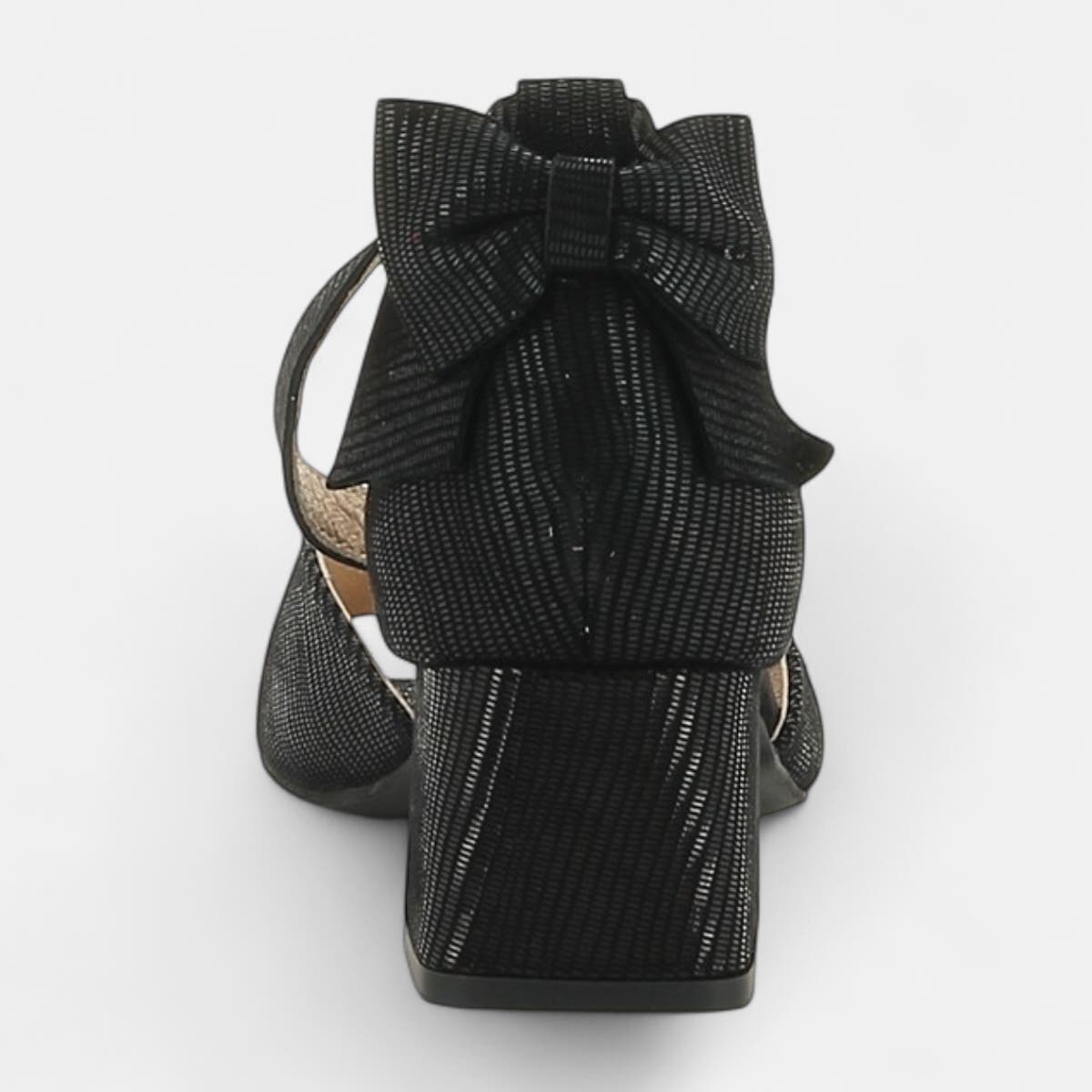 Nu-pieds à talon Femme en cuir noir