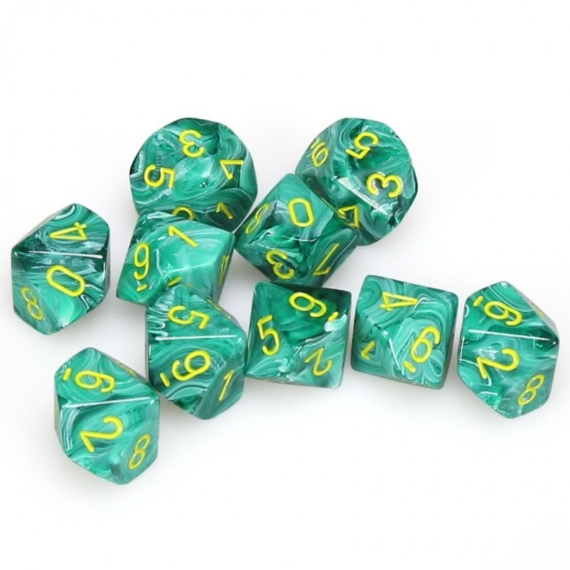 10 dés 10 * vortex * VERT MALACHITE