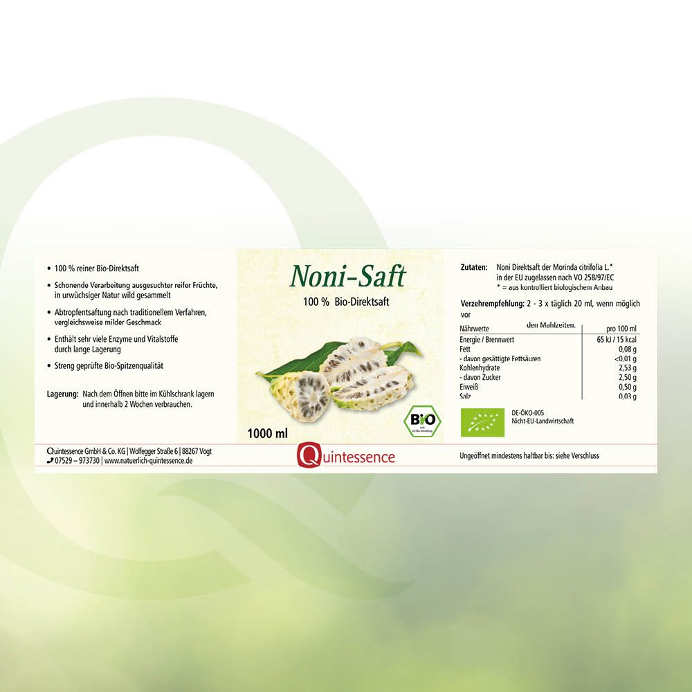 Noni-Saft - 100 % Direktsaft in Bioqualität von Quintessence