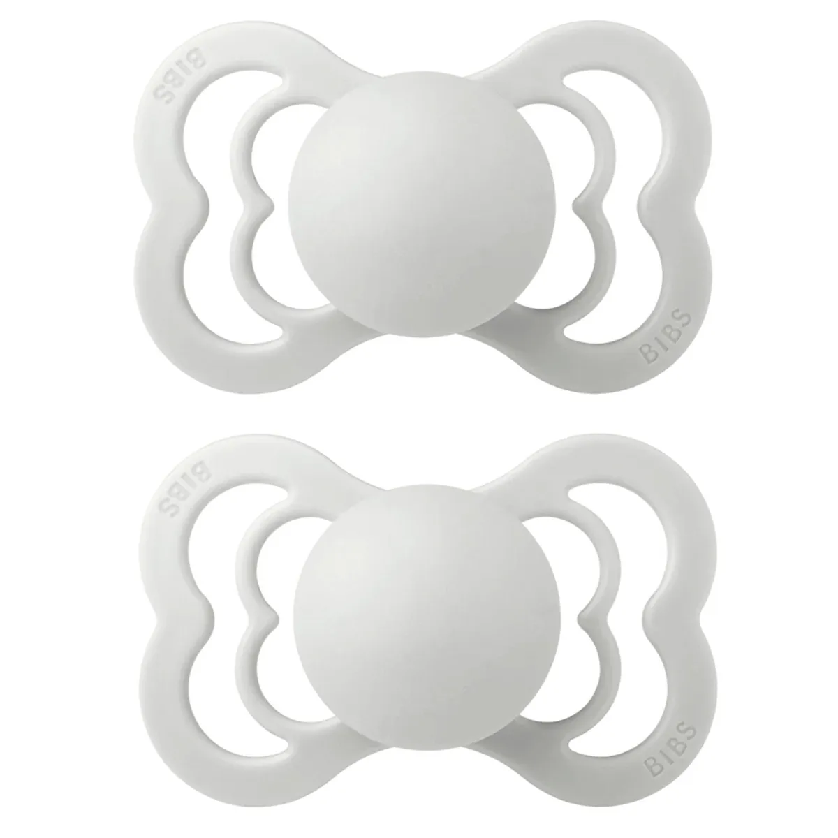 Bibs Suce Symétrique Supreme Silicone 6-18mois Paquet de 2 - Haze (Grandeur 2)