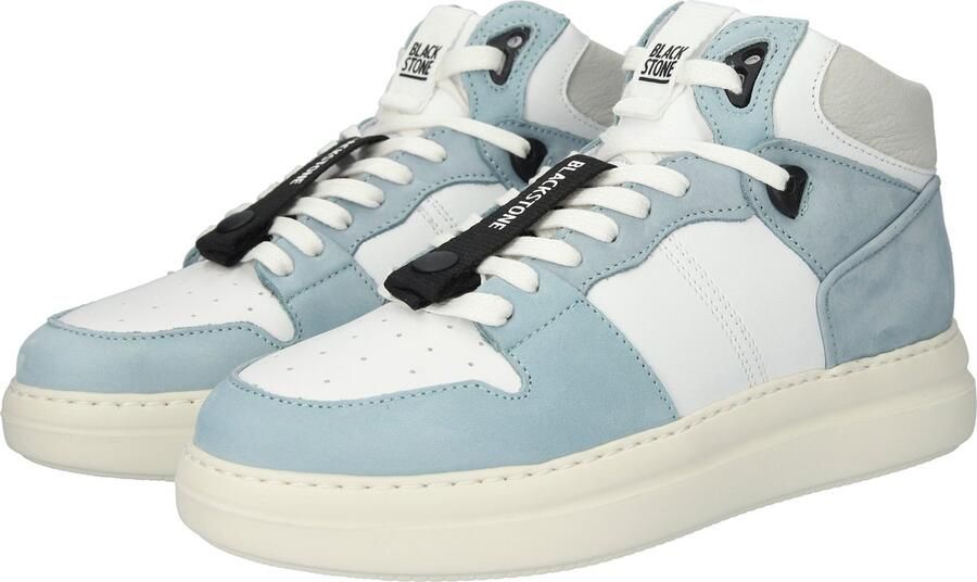 Blackstone XL28 WHITE LIGHT BLUE HIGH TOP SNEAKER Vrouw White