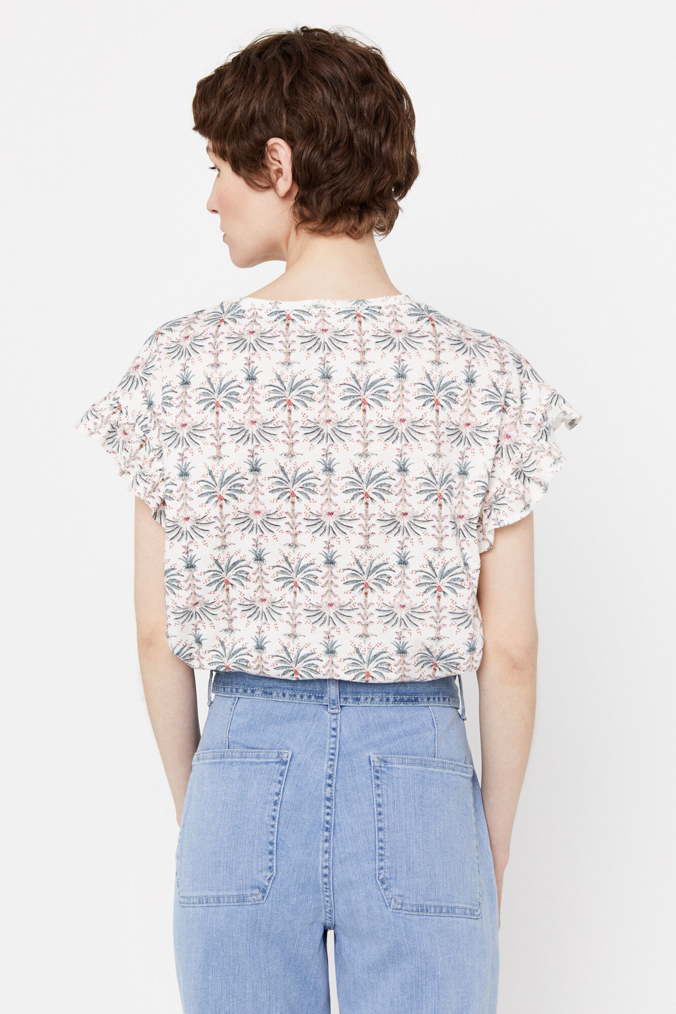 Camiseta com babados - Estampa branca