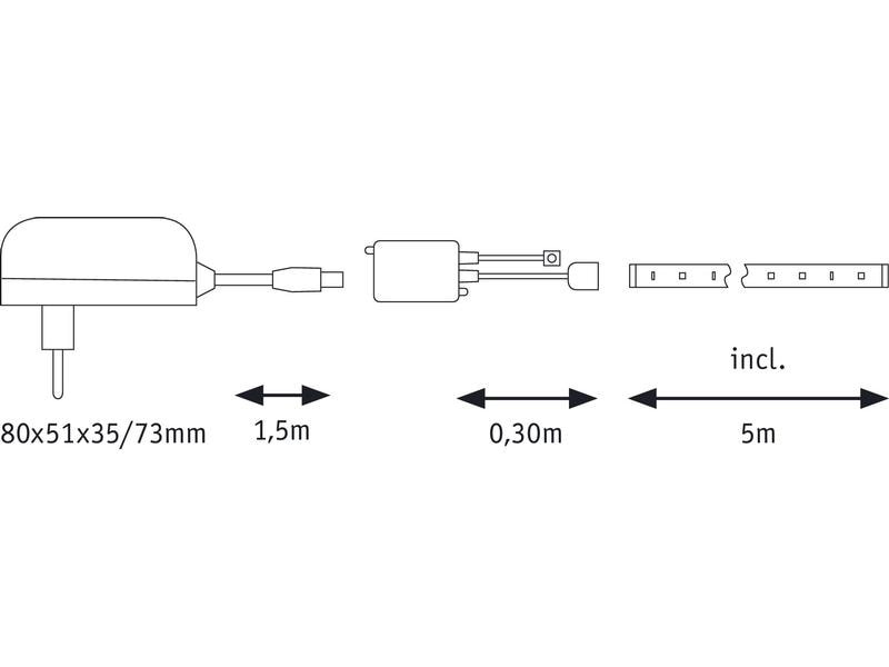 Paulmann LED-Stripe FlexLED 3D RGB, 5 m Basisset LED-Band zur Erstellung von Leuchtmotiven