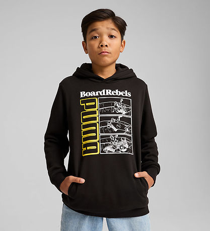 Puma Kapuzenpullover - Mitte der 90er - Schwarz m. Print